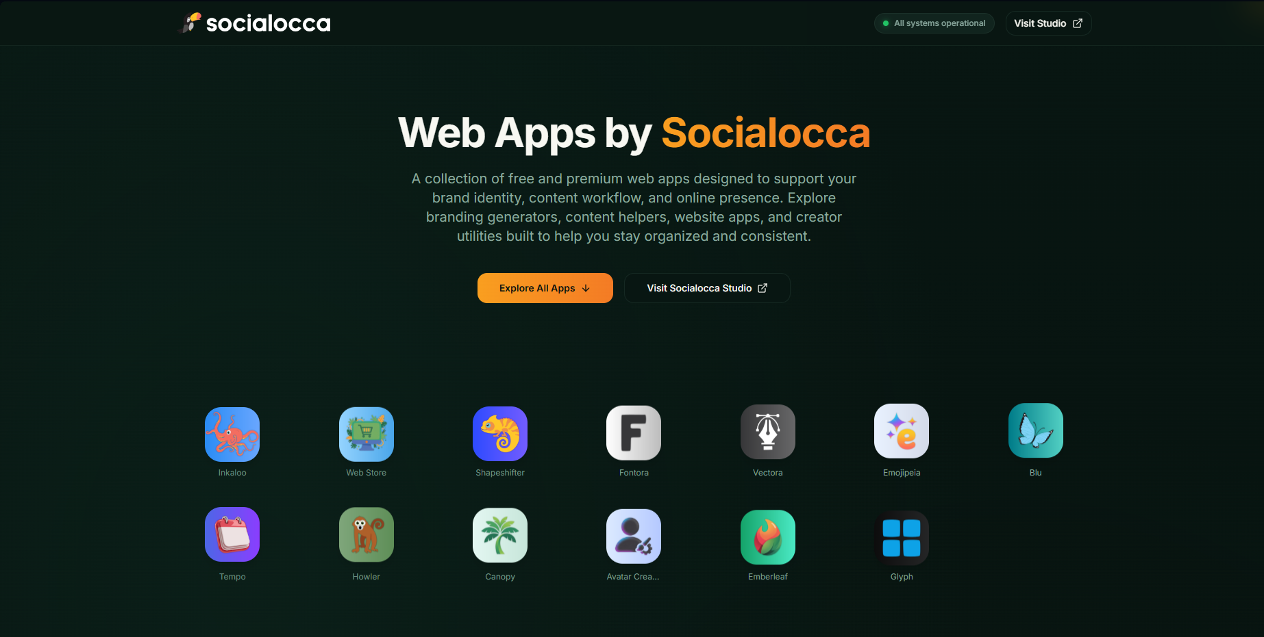 Apps by Socialocca website preview