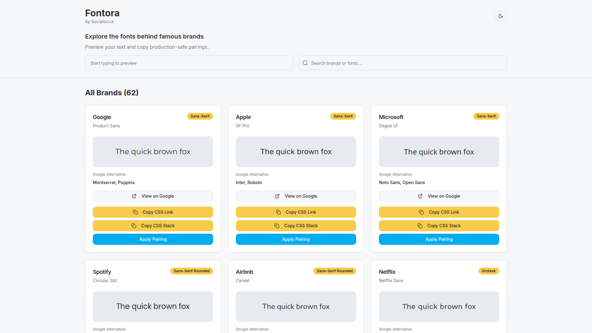 Fontora website preview