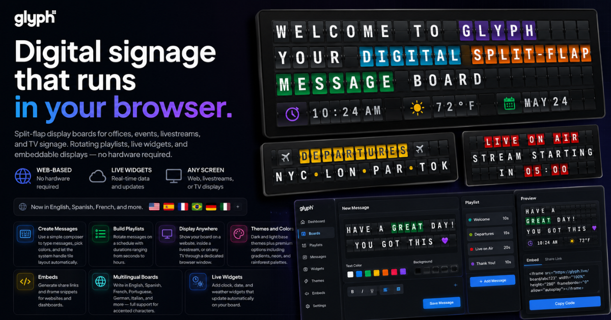 Glyph website preview