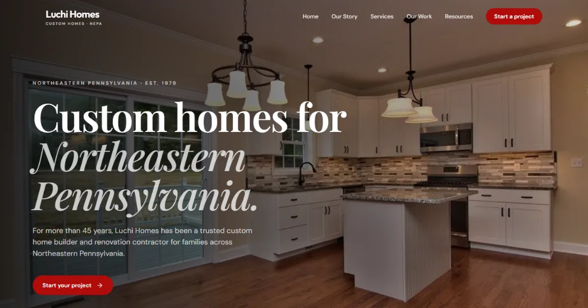 Luchi Homes website screenshot