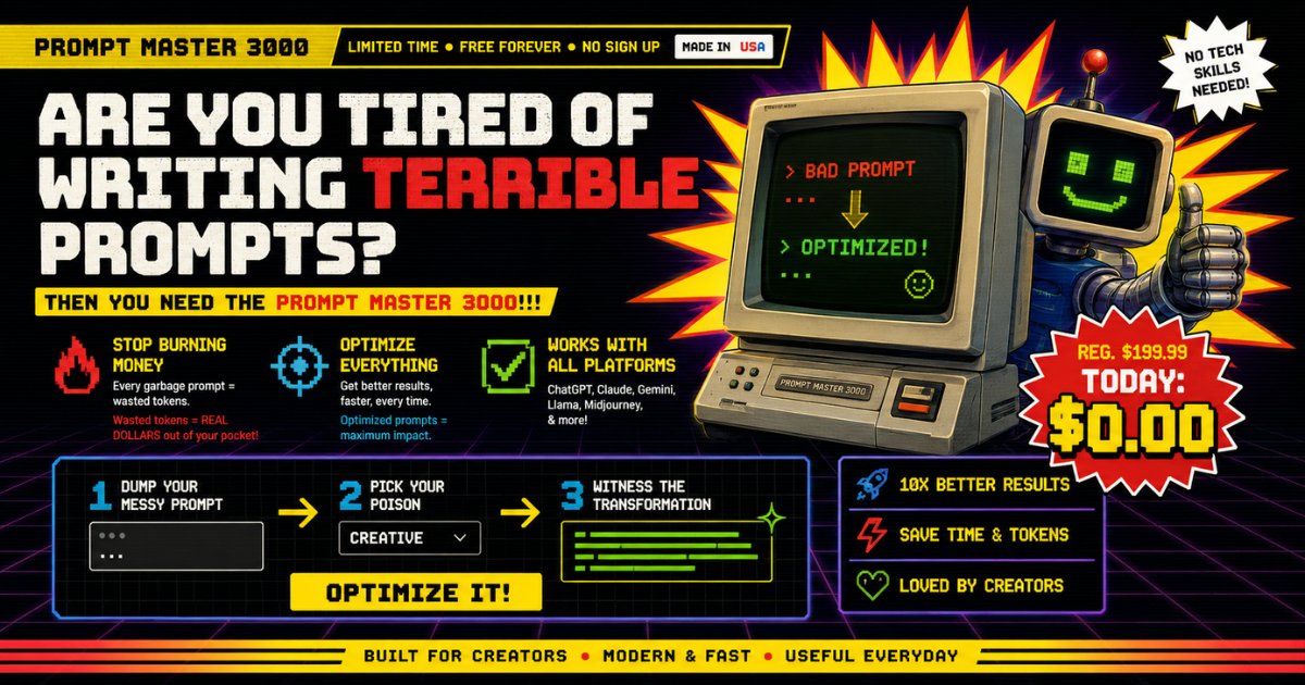 Prompt Master 3000 website preview