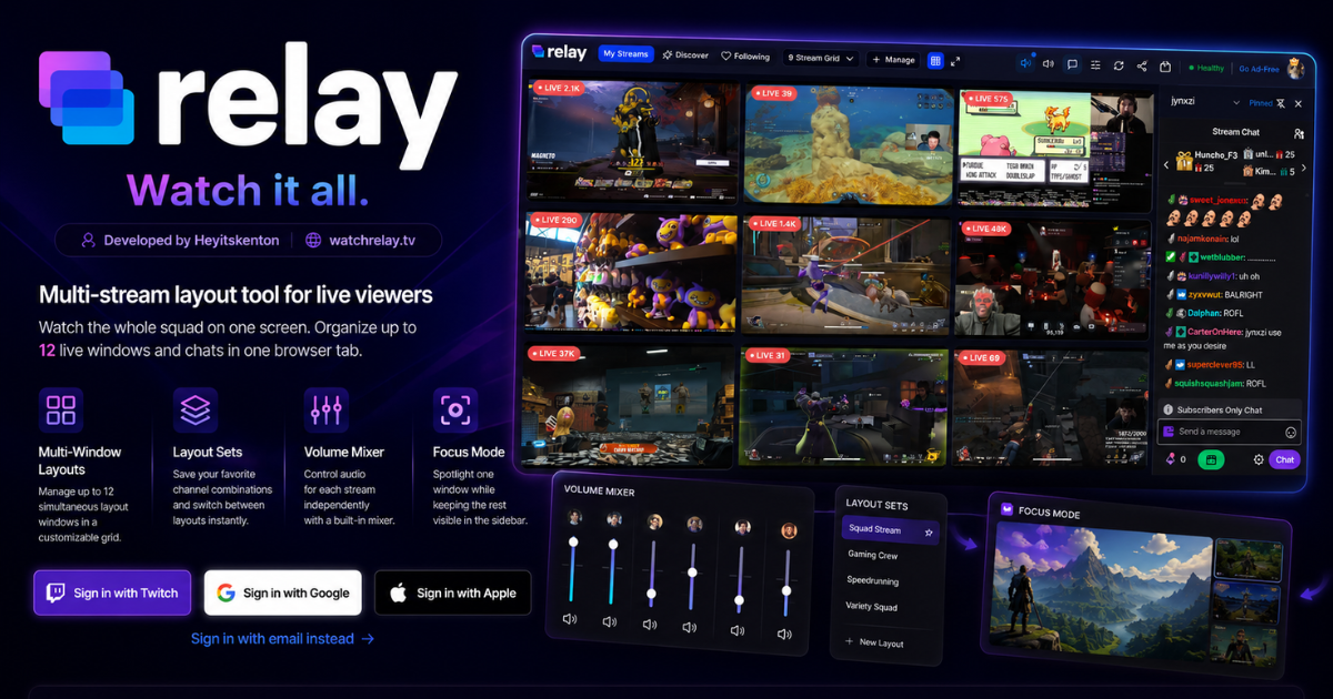 Relay website preview