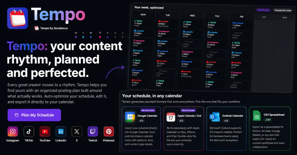 Tempo website preview