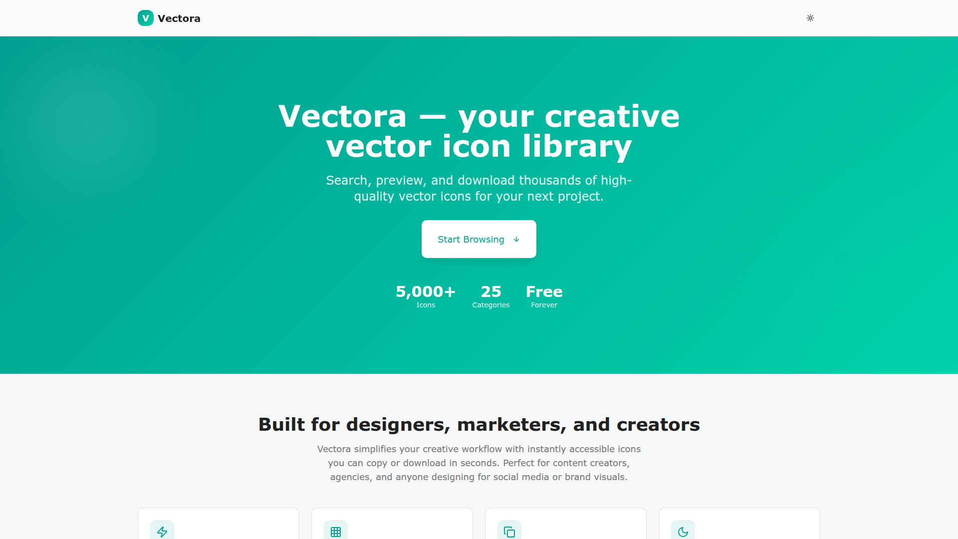 Vectora website preview